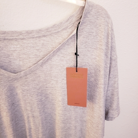 Girlfriend Collective Light Gray Short Sleeve Cupro Blend T Shirt Size 6XL NWT - Picture 7 of 8
